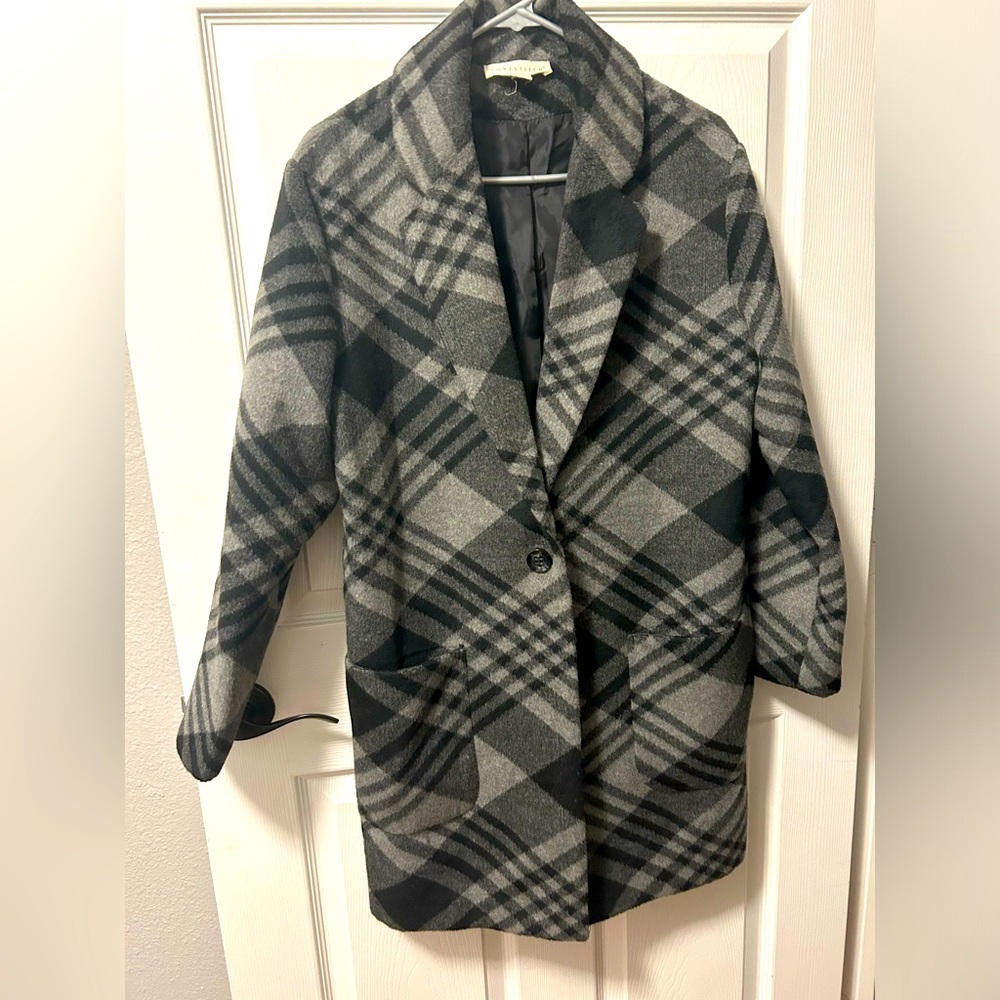 Coat Love Stitch Plaid Derby soft Jacket NWOT size medium